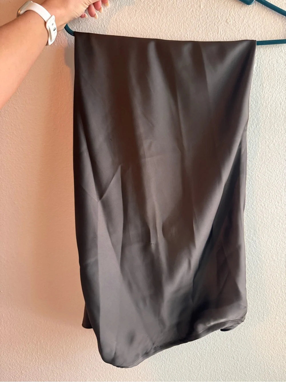 White Fox Boutique Black/Grey Satin Maxi Skirt